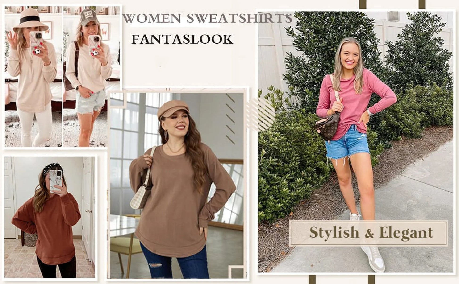 Sweatshirts for Women Crewneck Casual Long Sleeve Shirts Tunic Tops