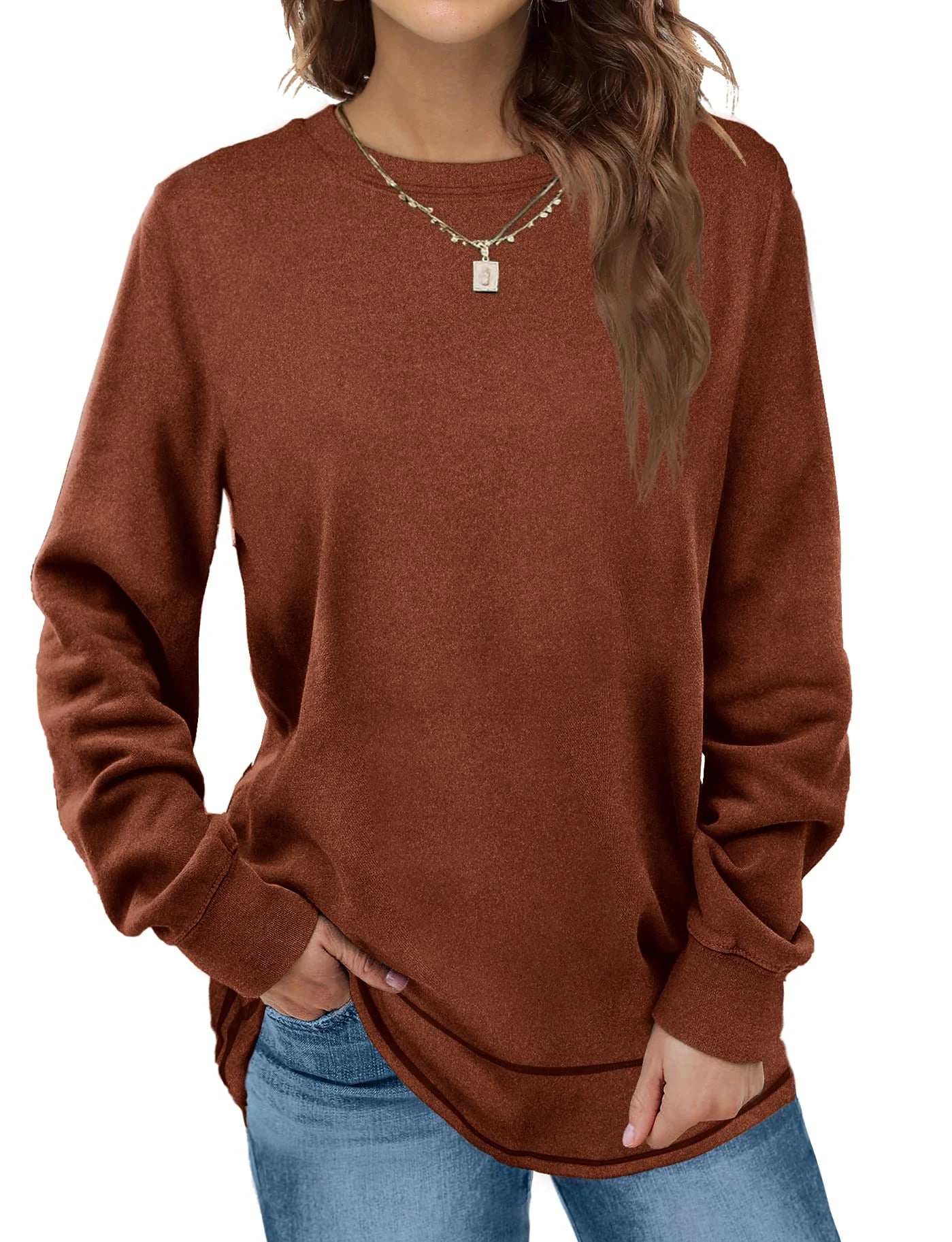 Sweatshirts for Women Crewneck Casual Long Sleeve Shirts Tunic Tops